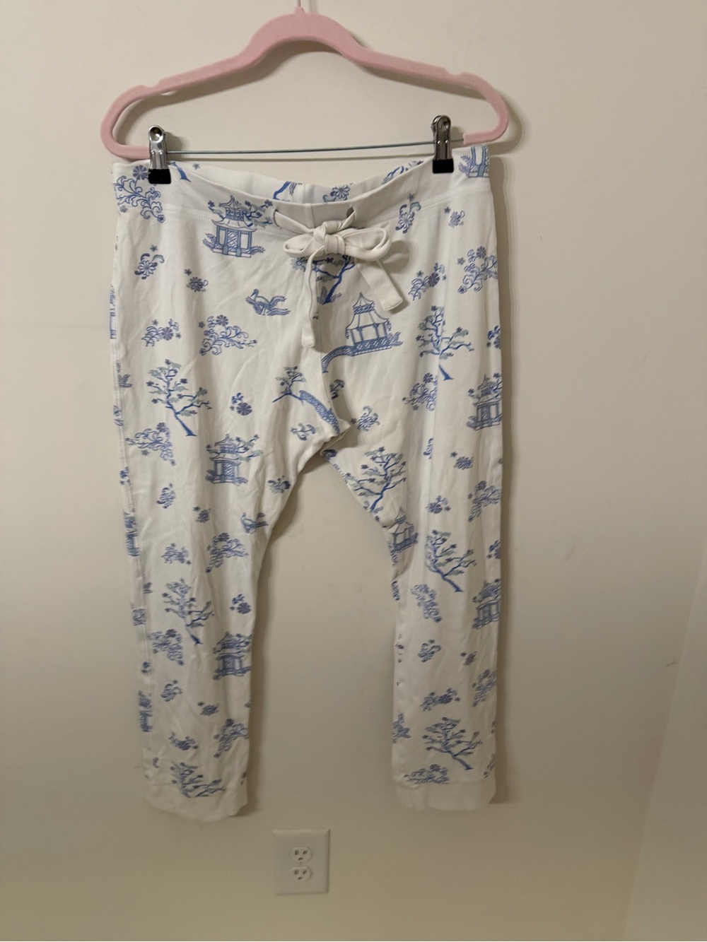 The Beaufort Bonnet Company White and Blue Printed Pajama Pants - Picture 3 of 5